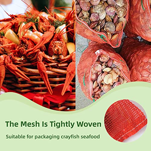 10 lb Mesh Onion Bags 100pcs, 11"×18" Mesh Produce Bags Hanging Reusable Breathable Vegetable Storage Net Bag with Drawstring for Onions Potatoes Citrus Crawfish, Red (Pack of 100) - style: Pack of 100