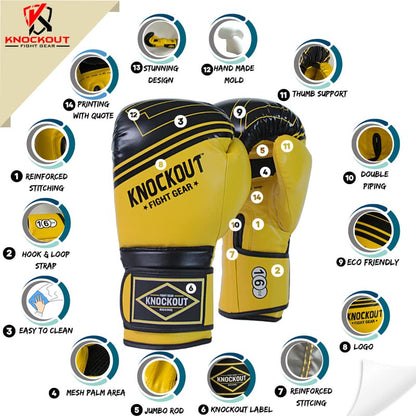 Boxing Gloves & Muay Thai Shin Guards for Men and Women, MMA Kickboxing Shin Pads Set, Adjustable Shin Guards with Instep Protection, Sparring & Martial Arts Training Gear - color: Red/Yellow, size: 16 oz