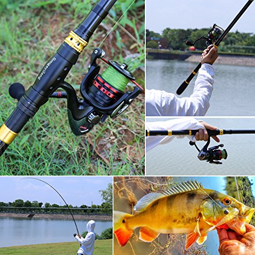 Sougayilang Fishing Rod Reel Combo with Telescopic Fishing Pole Spinning Reel Carrier Bag for Travel Saltwater Freshwater Fishing - size: 5.91 ft, style: B-full Kits With Carrier Case-style 2