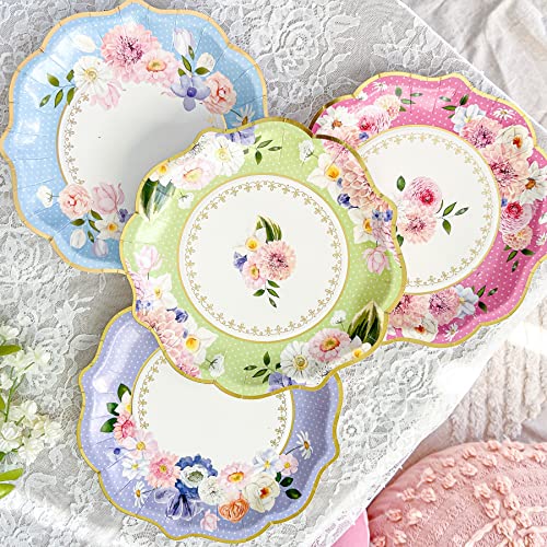 Kate Aspen 9 in. Premium Paper (Assorted Set of 16) Tea Party Decorations, One Size, 9 Inch Plates - color: 9 Inch Paper Plates