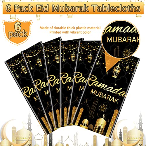 6 Pack Ramadan Plastic Tablecloth Decorations & Ramadan Party Supplies Decorations