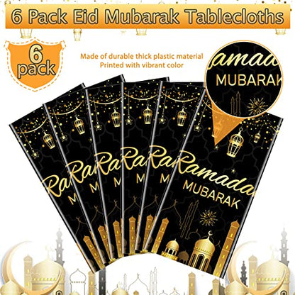 6 Pack Ramadan Plastic Tablecloth Decorations & Ramadan Party Supplies Decorations