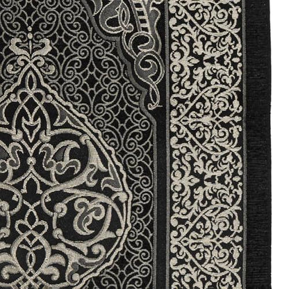 Modefa Islamic Gifts Prayer Mat | Thin Woven Praying Mat Muslim Prayer Rug | Muslim Gifts for Men Ramadan Gifts with Tesbih Prayer Beads | Ottoman Rug with Cylinder Gift Box Set (Black with Box) - color: Black #2