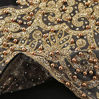 Women Fashion Chiffon Muslim Head Scarf Arabic Hijab Long Scarf Wrap - color: Beading Black
