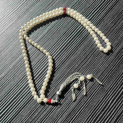 6mm Muslims Prayer Bead 99 Natural Pearl Tasbih Rosary Beads Praying Pendant with Tassels Religion