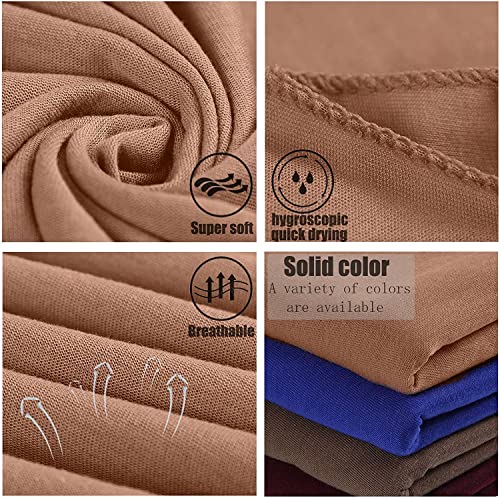 ZRQ 5 Pieces Stretch Headwrap Scarf Jersey Turbans for Women Fashion Headwear Boho Extra Long Scarf Soft Breathable Easy Knot Hijab Tie (Black,Coffee,Beige,Leather powder,Dark Grey) - color: Black,Coffee,Beige,Leather powder,Dark Grey