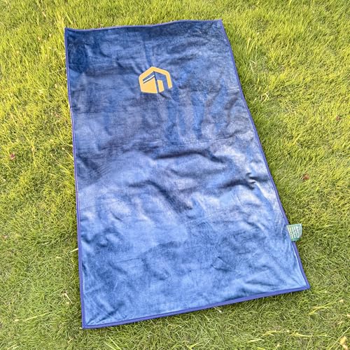Muslim Travel Prayer Rug, German Velvet Hand-Embroidered Kaaba Mosque, Portable Foldable Islamic Prayer Mat for Travel (Blue) - color: Blue