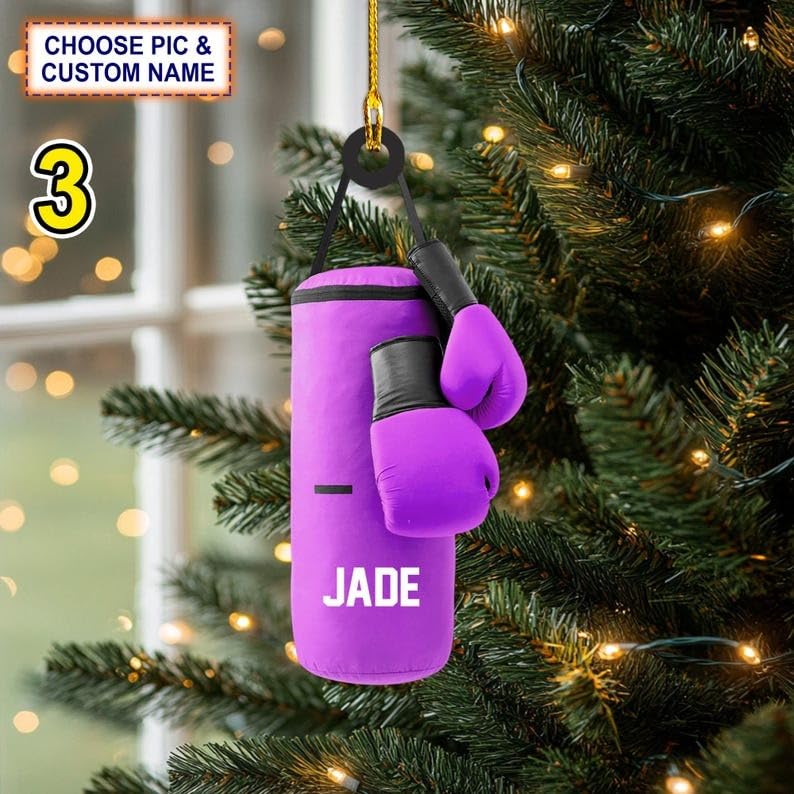 Custom Name Boxing Keychains –Personalized Acrylic Punching Bag Gloves, Name Tag for Keys, Bags, Luggage, Gifts for Lovers