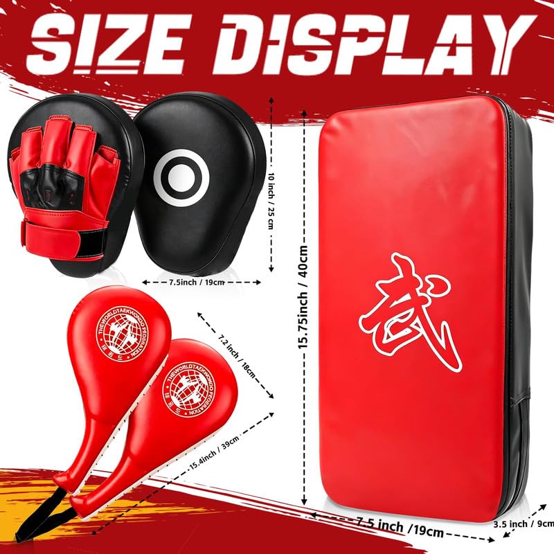 5 PCS Taekwondo Sparring Gear Set Martial Arts Training Equipment Set for Beginners Including Punching Mitts，kick pad，and Boxing pad.Suitable for Teenagers.