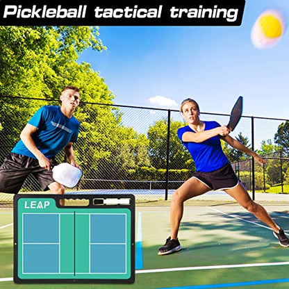 LEAP Coach Board Premium Tactical Clipboard Two Sides with Full & Half Court Dry Erase Marker Board for Basketball, Baseball, Soccer, Football, Hockey - color: Badminton / Pickelball