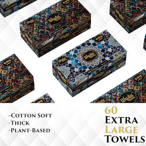 Wudu Towel After Ablution – 60 Count (Pack of 1) – Biodegradable Cloth-Based Dry Towels – Islamic Prayer Accessory for Home, Mosques, Travel – Pairs with Prayer Beads, Mats & Qibla Compass - color: Turquoise