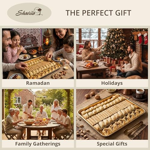 Shatila Food Products Ramadan Assorted Fillo Baklava Box, Assorted Baklawa Pastry, Mediterranean Sweets Arabic Desserts, Eid Gifts, 6lb, 63-Pieces - size: 60 Pieces