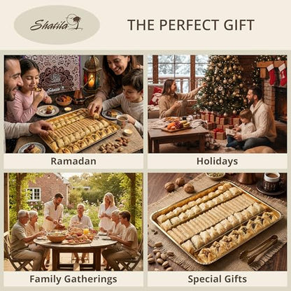 Shatila Food Products Ramadan Assorted Fillo Baklava Box, Assorted Baklawa Pastry, Mediterranean Sweets Arabic Desserts, Eid Gifts, 6lb, 63-Pieces - size: 60 Pieces