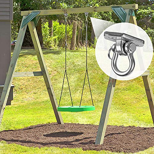 Hammock Chair Hanging Kit Swing Ceiling Mount, Heavy Duty Swing Hanger Hook, Indoor Outdoor Playground Hanging Chair, Tree, Gym, Rope, Swing Set Bracket, Punching Bag Hardware, 1000 LB - style: 2 Pack -180° Swing Hook