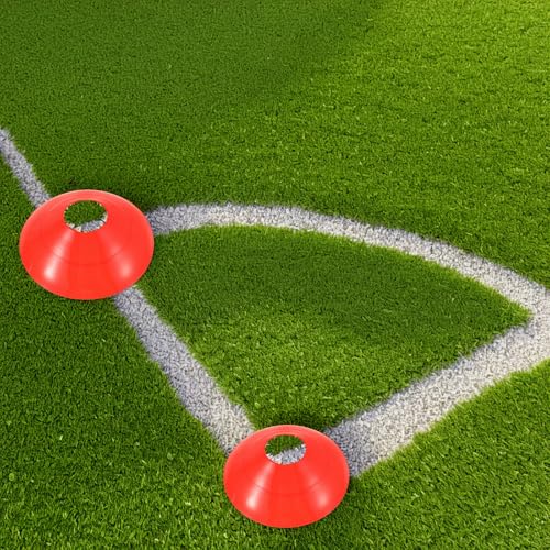 25pcs Soccer Training Cones Plastic Disc Markers Red for Football Agility Practice Equipment Training Accessories for Speed and Coordination Drills