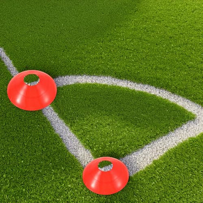 25pcs Soccer Training Cones Plastic Disc Markers Red for Football Agility Practice Equipment Training Accessories for Speed and Coordination Drills