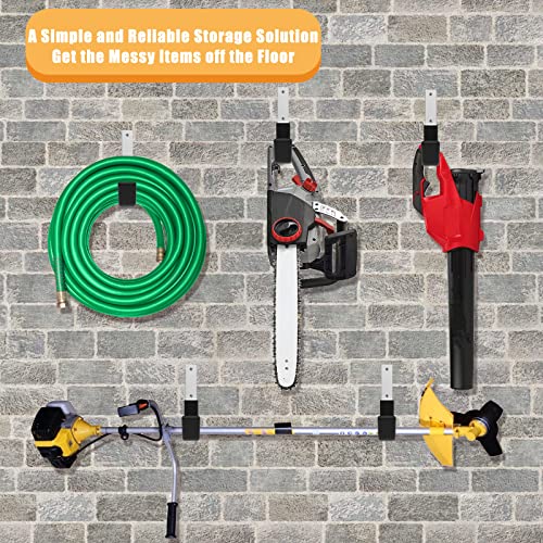 Heavy Duty Utility Hooks for Storage Wall Mount,Garage Wall Hooks for Hose, Bike, Ladder, Chainsaw, Leaf Blower Hanger (8 Small) - size: 8 Small