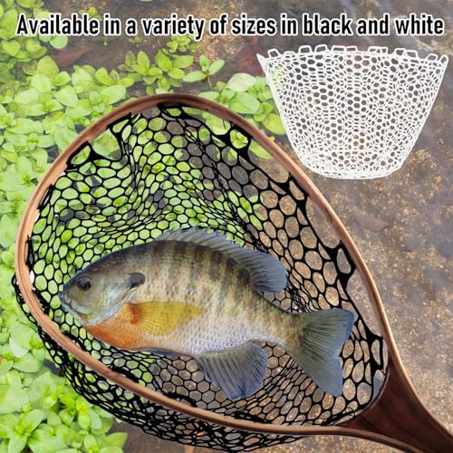 Alwonder Fishing Nets Silicone Replacement Netting, Clear Black Fly Ice Fishing Net Landing Kayak Nets Without Handle for Freshwater Saltwater Foldable Soft Flexible Trout Net Silicone Mesh - color: Black, size: 4025