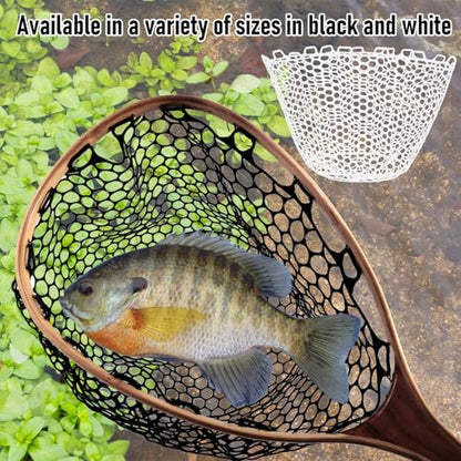 Alwonder Fishing Nets Silicone Replacement Netting, Clear Black Fly Ice Fishing Net Landing Kayak Nets Without Handle for Freshwater Saltwater Foldable Soft Flexible Trout Net Silicone Mesh - color: Black, size: 5040