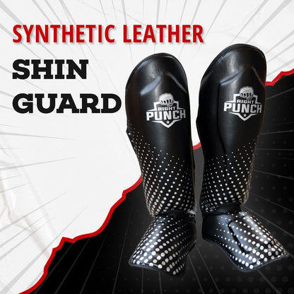 Shin Guards Kickboxing Leg Pads with Instep Protection, Muay Thai MMA Martial Arts Kicking Sparring Training Gear - color: Black & Silver, size: X-Small