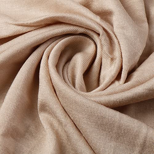 Soft Stretch Head Wrap Scarfs Long Turban Head Wrap Tie for Women - color: Beige