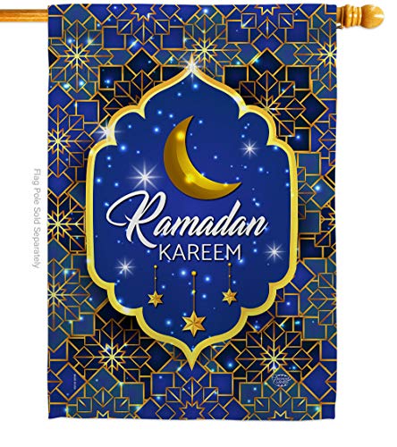 H192392-BO 28 x 40 in. Ramadan Kareem House Flag with Religious Faith Double-Sided Decorative Vertical Decoration Banner Garden Yard Gift