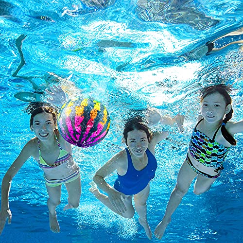 Hiboom Swimming Pool Diving Balls Underwater, Pools Toys Ball with Water Filling Adapter for Under Water Passing, Dribbling, Diving and Pool Games for Teens, Adults(Multi Color Style) - style: Multi Color Style