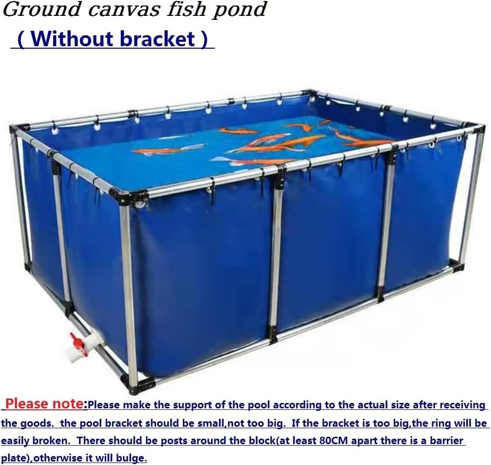 Outdoor PVC Fish Pond with Drain Valve - Temporary Holding Tank for Koi, Turtles & Saltwater Fish - Durable Canvas Water Storage Pool for Aquatic Life - size: 1.5x2.5x0.5m