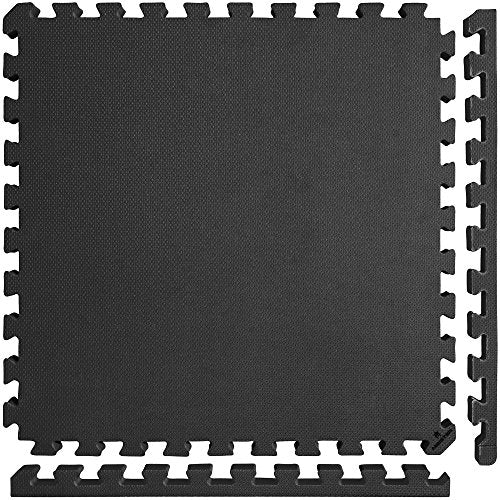 Meister X-Thick 1.5" Interlocking EVA Foam Mats - BK - 36 Tiles (144 Sqft) | Extra-thick 2X cushioning w/ anti-slip grip. 2' x 2' puzzle mats for wrestling, MMA, gymnastics, home gyms and play areas - color: Black, size: 36 Tiles (144 Sqft)