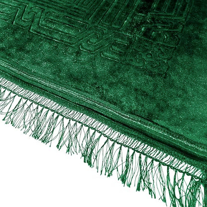 Empire Home Islamic Prayer Rug Oversized Soft Thick Plush Musalla Mat - for Men Women Childred - سجادة صلاة (Hunter Green) - color: Hunter Green