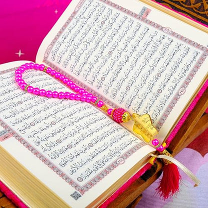 IEF Personalized Prayer Rug Prayer Beads Quran Islamic Gift Set, Ramadan Eid Hajj Umrah Birthday Anniversary Graduation Gift for Girls and Boys (Model-9, Girl) - color: Model-9