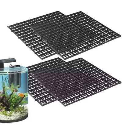 12 Pack 12inch（30cm） Square Aquarium Bottom Filter Mesh Partition Dividers Grid Plate Fish Tank Divider Plastic Egg Crate, Aquarium Filter Bottom Tray, Grid Isolation Board Partition