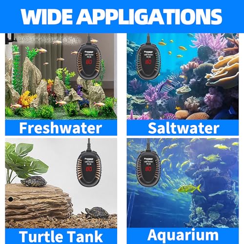 FREESEA Aquarium Fish Tank Heater: 100W Small Submersible Turtle Heater with Adjustable Temperature External Controller for Betta | Saltwater | Freshwater | 10-20 Gallon