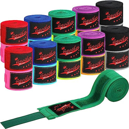 Lenwen 10 Pairs 120 Inch Boxing Hand Wraps for Gloves Elastic Mexican Style Boxing Inner Gloves Muay Thai MMA Wrist Wraps for Men Women Youth Kickboxing Boxer Beginner Training - color: Multicolor