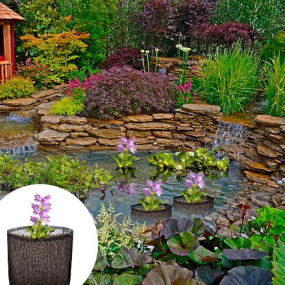EBaokuup 4 Pcs Aquatic Pond Planting Bags-7" Reusable Mesh Water Garden Pond Plant Pot-Breathable Black Square Lily Plant Pots for Pond Bog Plant Garden Terrestrial Plant - color: Black, size: Square