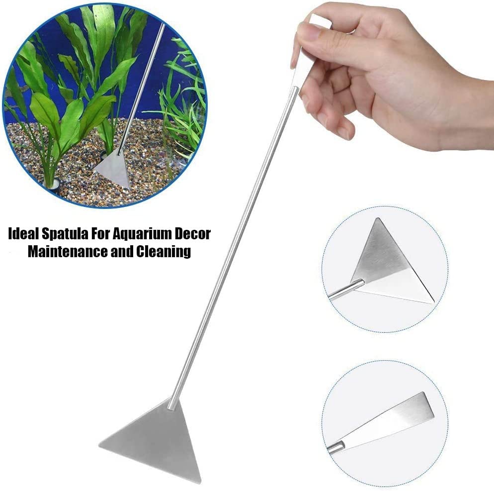 A2Z-Aquascaping Maintenance Tools Accessories,Anti-Rust Stainless Steel Tweezers Scissors Spatula for Aquarium Tank Clean, Fish Tank, Bonsai, Algae Scrapers (12" Substrate Spatula) - size: 12" SUBSTRATE SPATULA