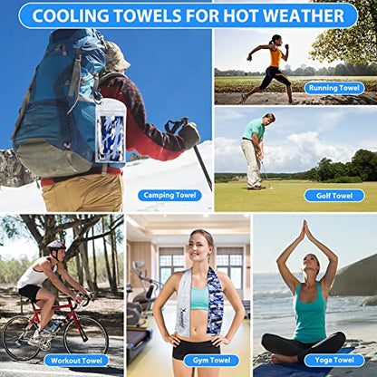 SYOURSELF Cooling Towel, Cooling Towels for Neck,40" x 12"Ice Towel for Instant Cooling Relief, Soft Breathable Chilly Towel, Perfect Yoga, Golf, Sports - color: Mix