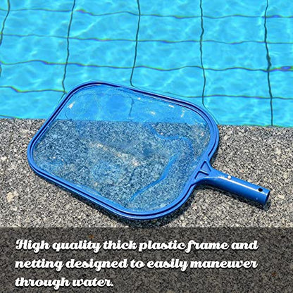 Sunnyglade 17.5x11.8in Swimming Pool Cleaner Supplies Pool Net Skimmer | Professional Heavy Duty Pool Leaf Rake Fine Mesh Frame Net/Cleaning Leaf Skim Net flat skimmer pool nets pool accessories - size: 17.5 x 11.8 x 1.2in