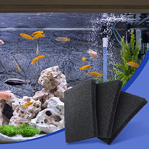 Tondiamo 3 Pieces Aquarium Sponge Filter Pad Media Cut to Fit Foam for Fish Tank Filters Replacement Fish Tank Cleaner Open Cell Foam Sponges for Dishes
