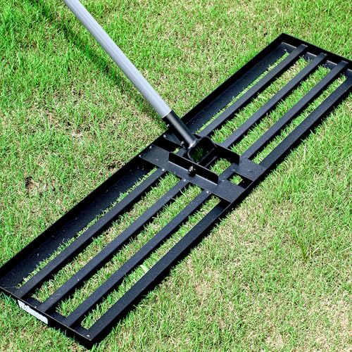 Walensee Large Lawn Leveling Rake, 45"x10" Leveler with 7FT Handle for Soil | 45X10 Inch Steel Head, Topdressing Spreader, Soil Sand Smoothing, Reinforced Lock Handle, Large Lawn Repair, Landscaping - size: 7FT 45"x10"