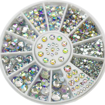 3D Nail Art Rhinestones Nail Metal Caviar Beads Sparkle Charms Pearls Fashion Nail Art Decorations 4 Wheels - color: 4 Wheels Sparkle Beads