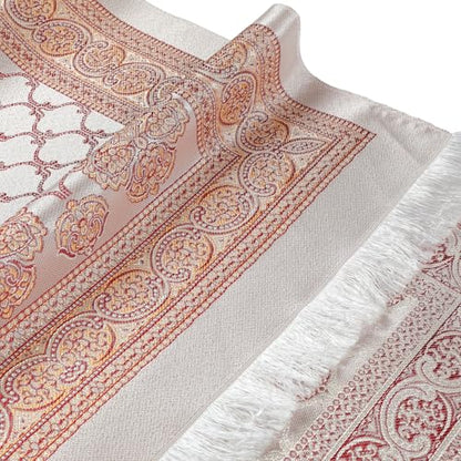 Muslim Prayer Rug - Lightweight Islam Sajjadah for Men Women Kids - Soft Islamic Carpet Mat for Ramadan Eid, Red - color: Red