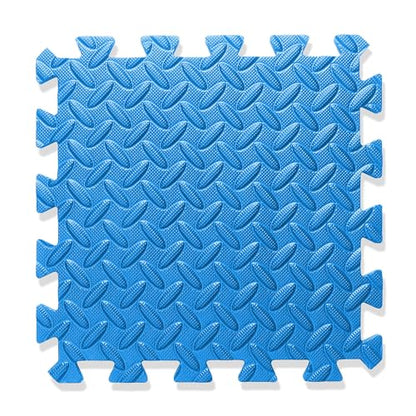 Philosophy Gym Pack of 36 Exercise Flooring Mats - 12 x 12 Inch Foam Rubber Interlocking Puzzle Floor Tiles - Blue - color: 36 Sq Ft, 1/2" Thick - Blue