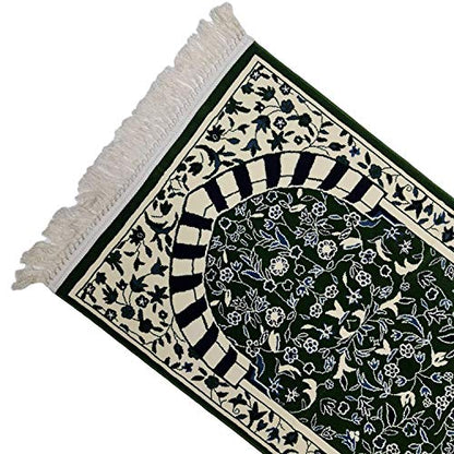 Thick Floral Rawda Beautiful Prayer/Wall Mat Janamaz Musallah Rug-1100-1300g