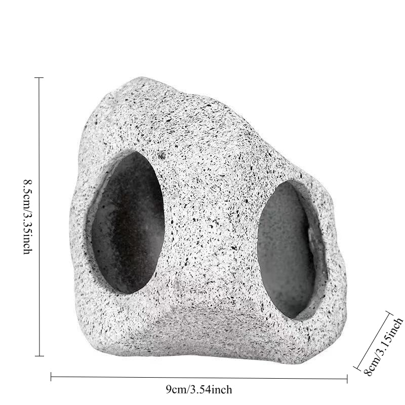 Ceramic Aquarium Rock Cave Decor, Medium, Fish Tank Hideout Ornament for Betta, Shrimp and Cichlids