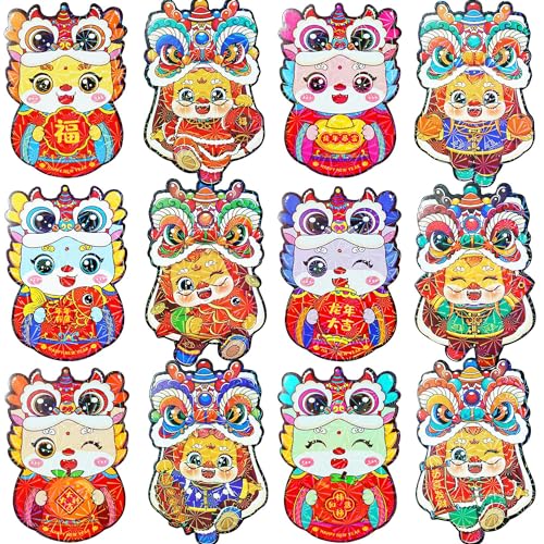 ETHOON 36 Pcs Chinese New Year 2024 Cute Dragon Shape Red Envelopes Lunar New Year Hong Bao Red Pocket Lucky Money Envelopes Cash For Gifts Spring Festival Set