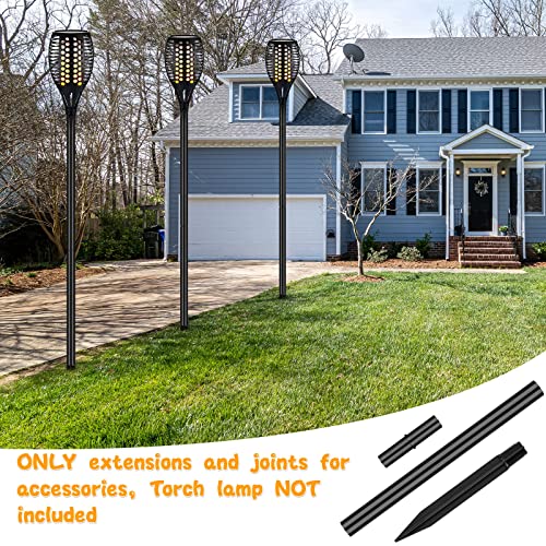 Chunful 8 Kit Solar Light Stakes Replacement Lame Lamp Extension Pole Ground Stake and Joint Connector Kit for Outdoor Garden Backyard(12.2 Inch)