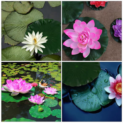 DOITOOL Lily Pads for Ponds Artificial Floating Foam Lotus Leaves, 3PCS Realistic Lily Pads Leaves Artificial Water Ornaments for Pond Pool Aquarium Water Decoration (40X40CM)