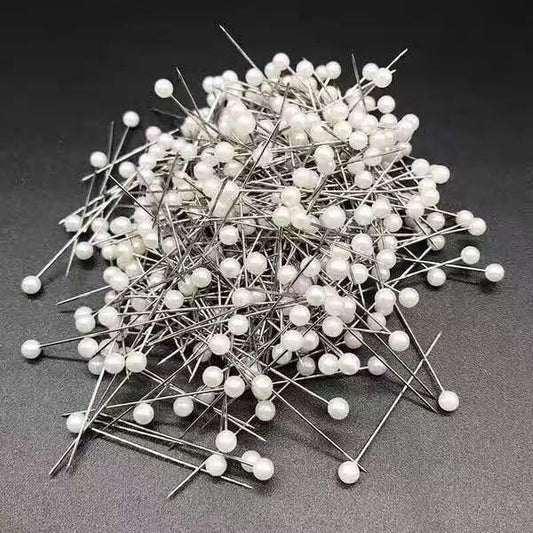 940PCS Sewing Pins, 1.2in Straight Pins with Plastic Pearl Head, White Corsage Stick Pins for DIY Sewing Craft Dressmaker Jewelry Decoration Fabric - color: White, size: 1.2in