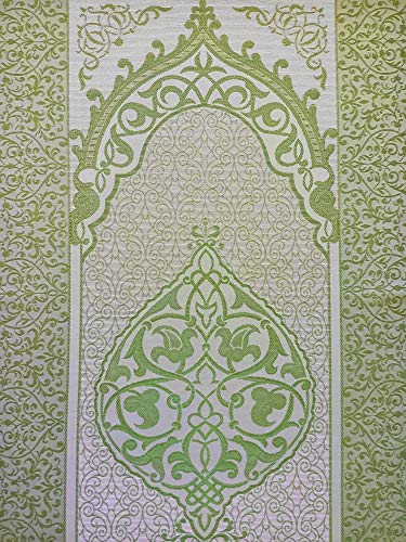 BAYKUL Muslim Prayer Rug-Islamic Turkish Velvet Rugs-Great Ramadan Gifts-Janamaz Prayer Mat for Women Men-Portable Carpet Muslims Mats-Praying Rugs Islam-Sajadah-Gift Praying Beads 99 (Green) - color: Green
